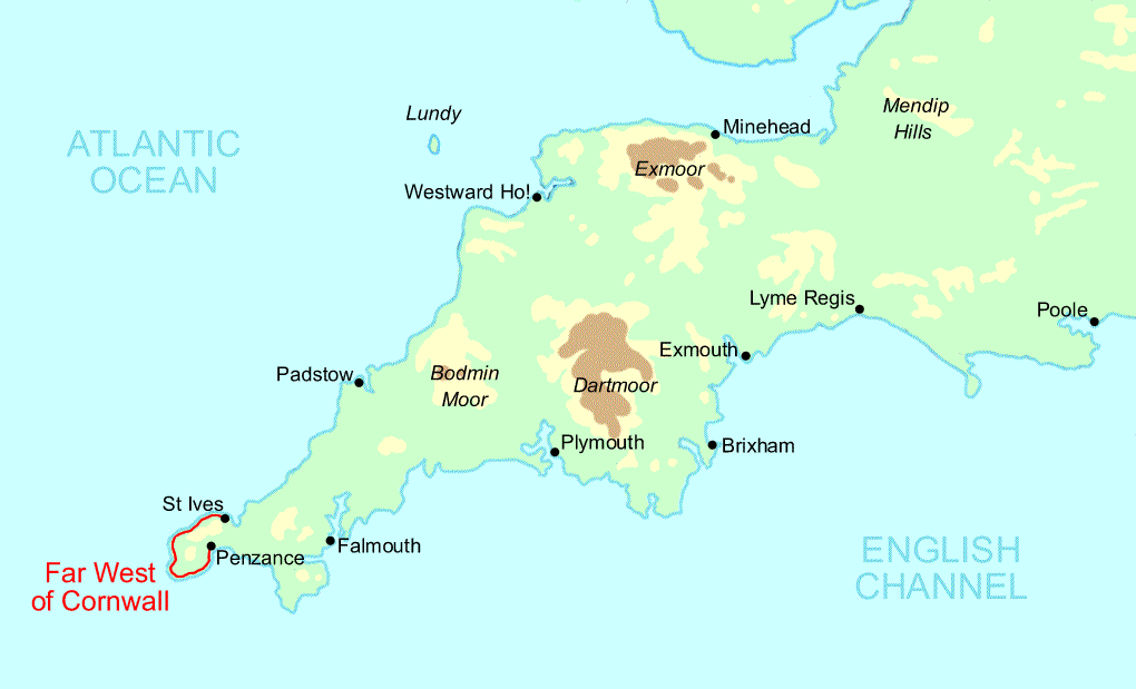 Far West of Cornwall Run map